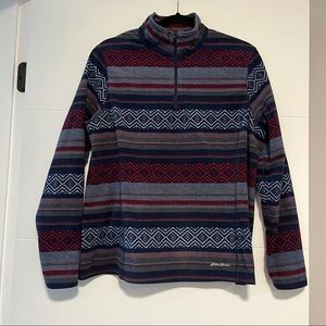 Eddie Bauer | Patterned Fleece Quarter-Zip Jacket